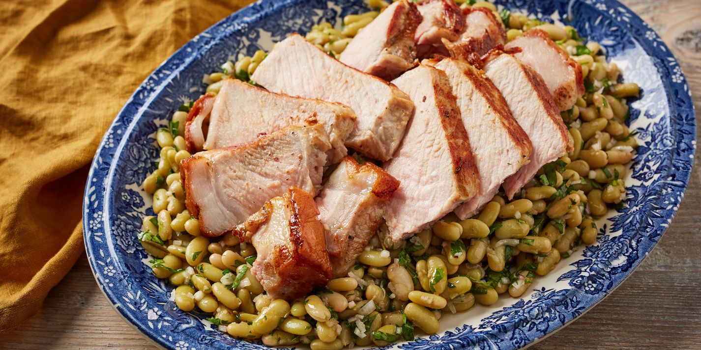Pork Chops with Flageolet Beans Recipe - Great British Chefs