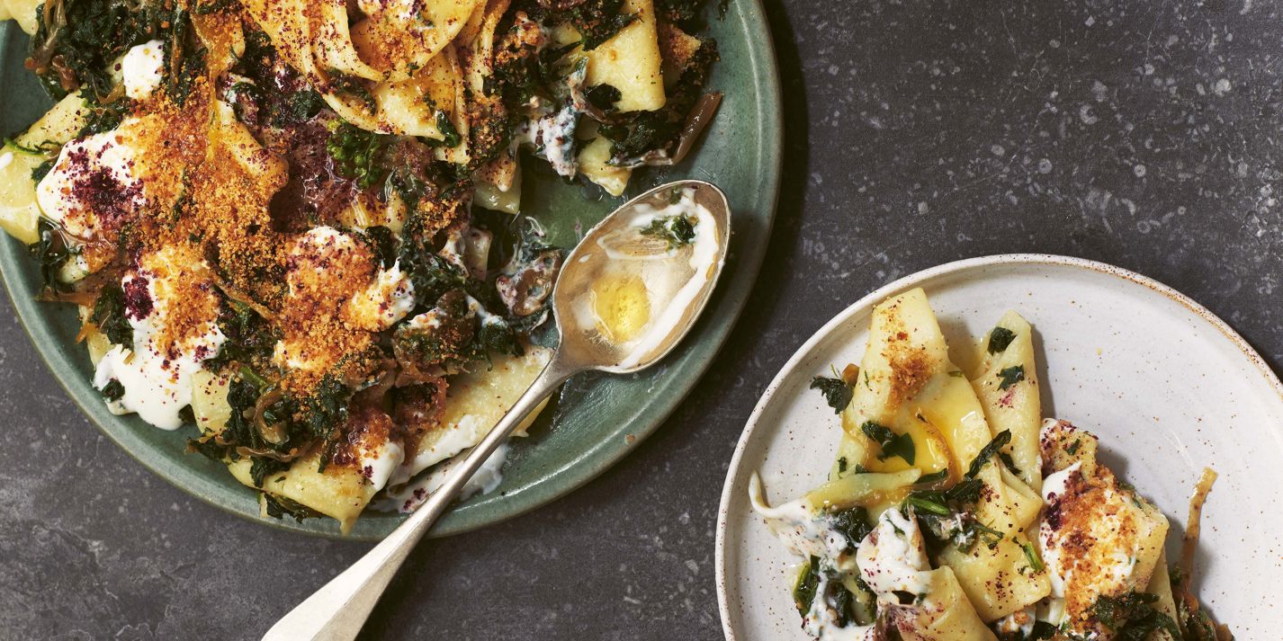 image of Dark Greens and Noodles With Yoghurt recipe by Great British Chefs