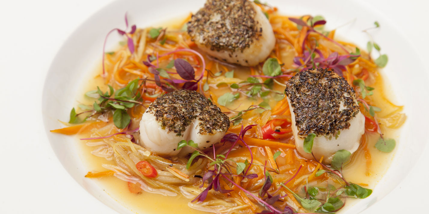 Scallops with Seaweed Recipe - Great British Chefs