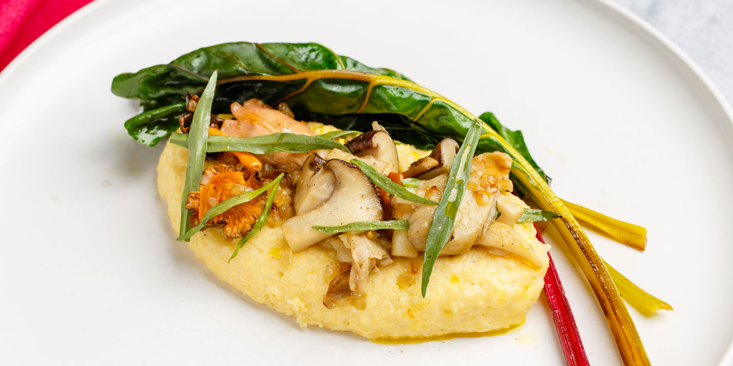 Wild Mushrooms, Chard and Wet Polenta Recipe - Great British Chefs
