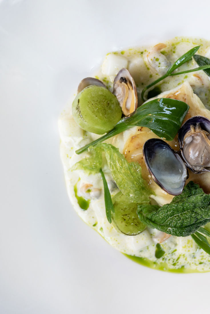 Roast Cornish Cod, Cockle Chowder, Grilled Cucumber Recipe Great