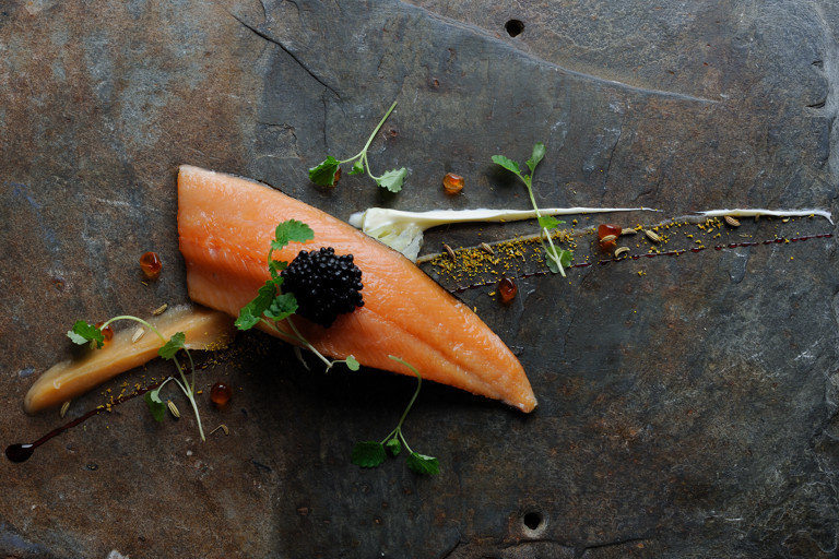 Cured salmon and wild fennel