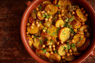Potato, olive and preserved lemon tagine