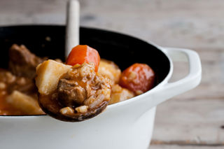 Lamb, potato and pearl barley stew