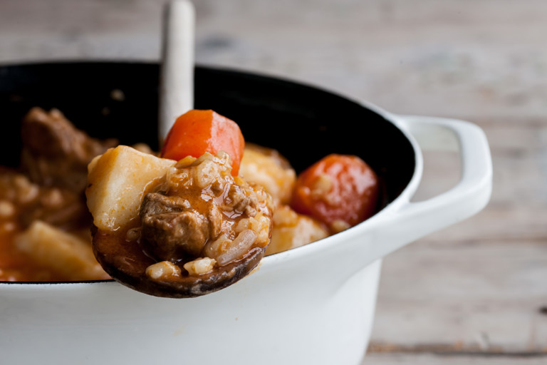 Lamb, potato and pearl barley stew