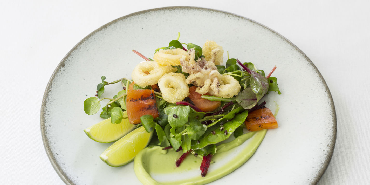 Salt and Pepper Calamari Salad Recipe - Great British Chefs