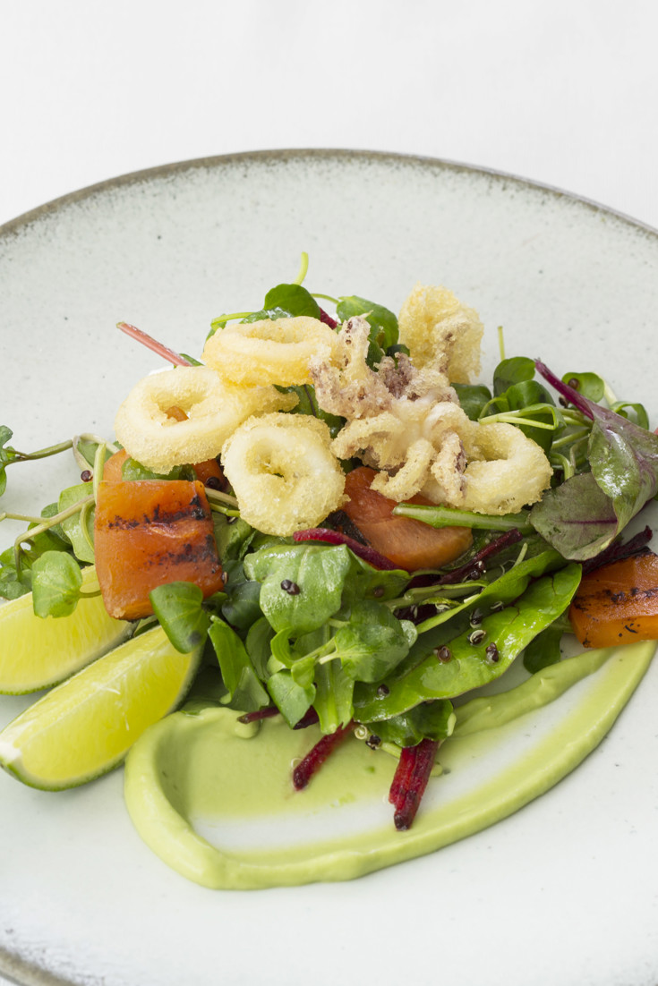 Salt and Pepper Calamari Salad Recipe - Great British Chefs