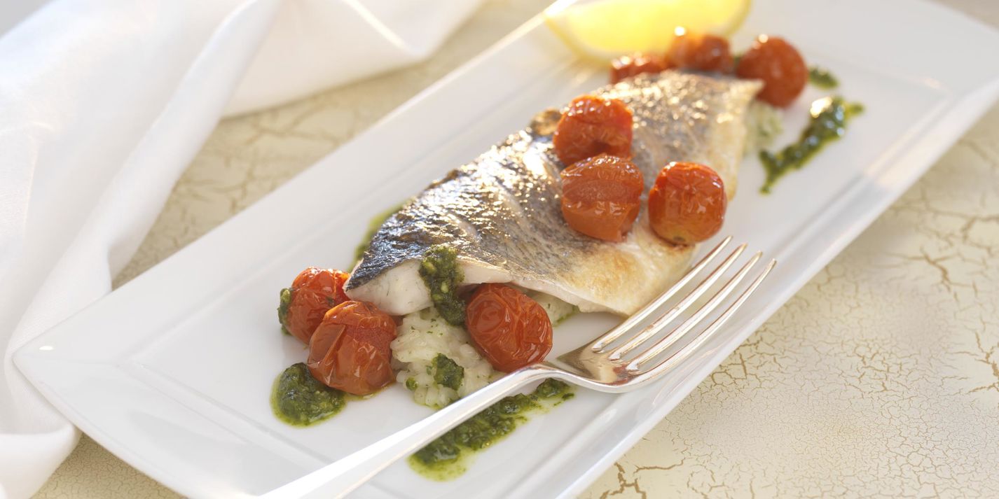Grilled Sea Bass Recipe With Herb Risotto Great British Chefs