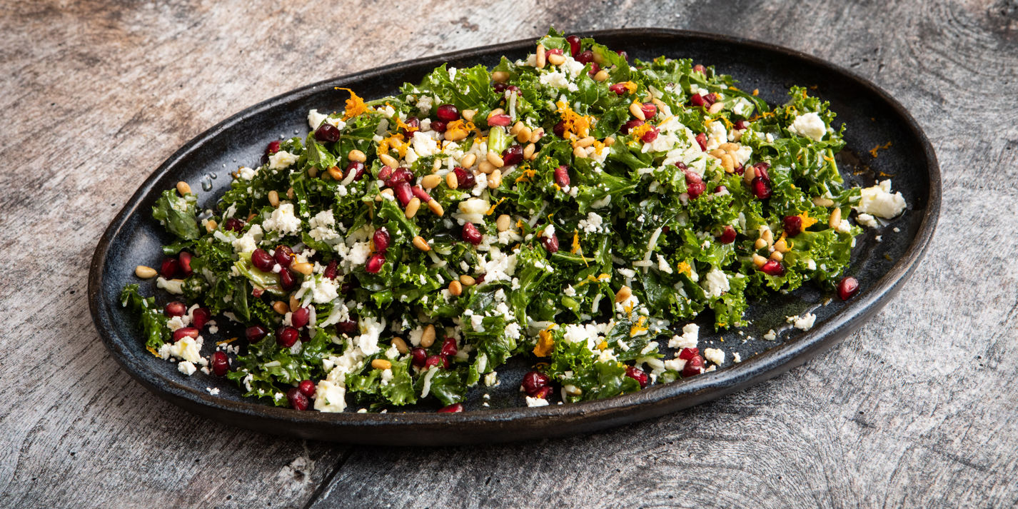 Rice Salad With Pomegranate, Feta, Toasted Pine Nuts and Orange Vinaigrette Recipe - Great British C