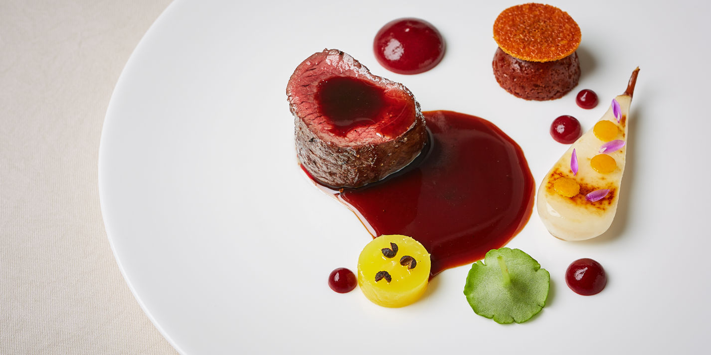 Venison with Pear, Beetroot and Yorkshire Parkin Recipe