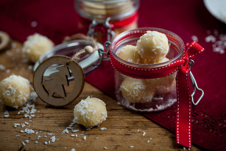 Popping coconut snowballs make a great edible Christmas gift