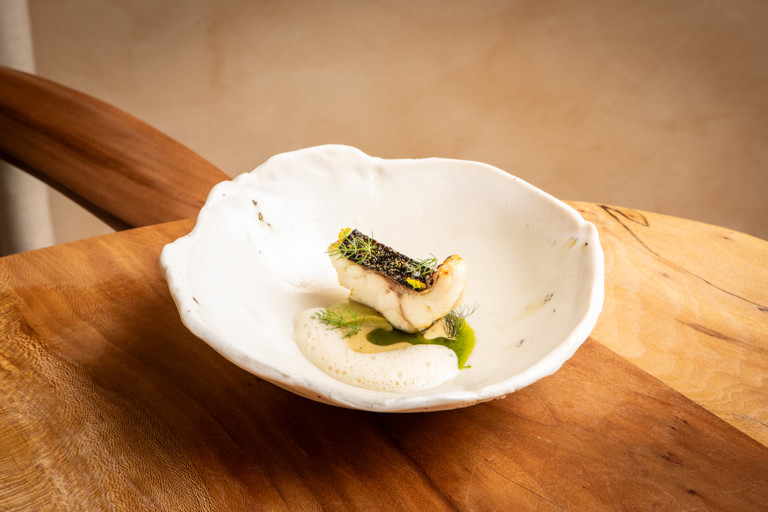Wild line-caught sea bass and wild fennel