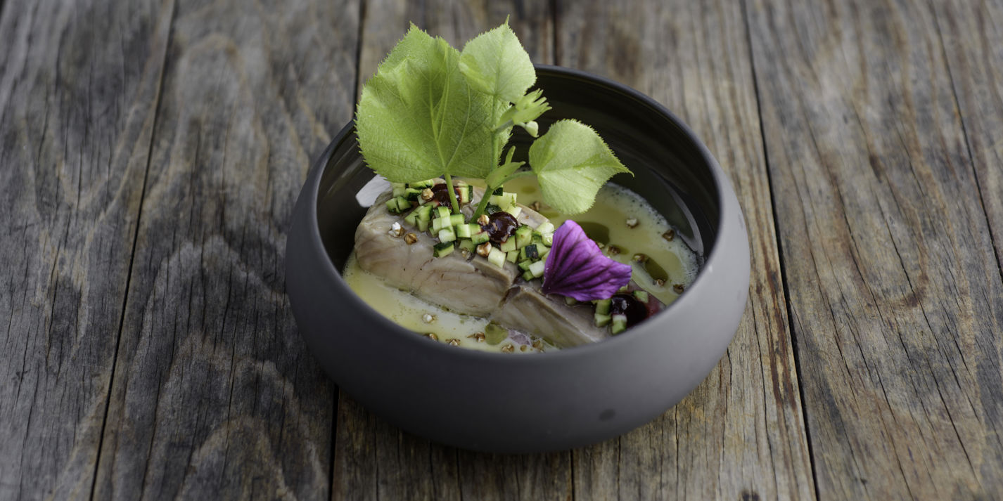 Baked Trout with Whey Sauce and Blackcurrant Recipe - Great Italian Chefs