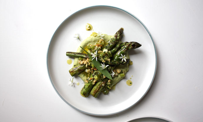 Asparagus with Jersey Royals and watercress recipe