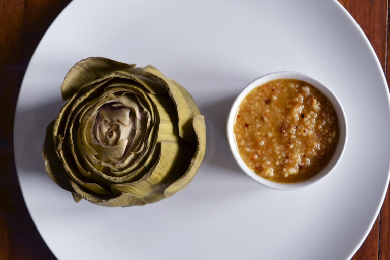 Artichokes with hazelnut butter