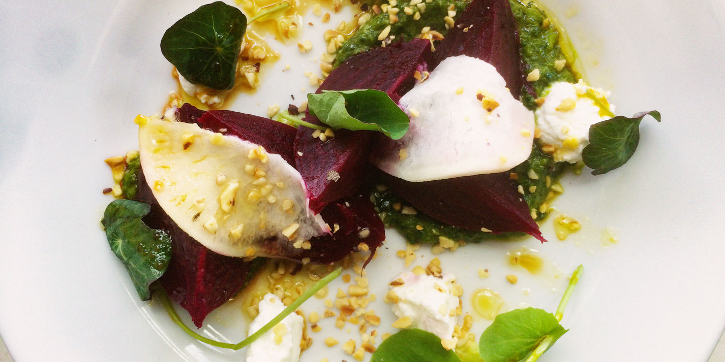 Beetroot, Pickled Turnip and Goat's Curd Salad Recipe - Great British Chefs