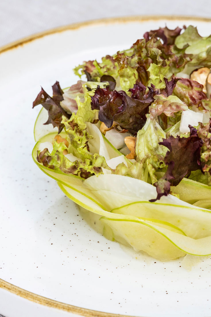 Kohlrabi And Apple Salad With Cobnuts Lollo Rosso And Apple Cider Vinegar Recipe Great 6935