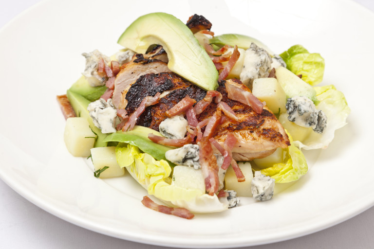 Chargrilled chicken, avocado and Gorgonzola salad