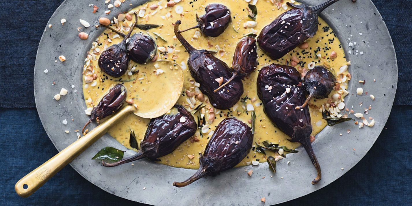 Peanut, Sesame and Coconut Aubergines Recipe - Great British Chefs