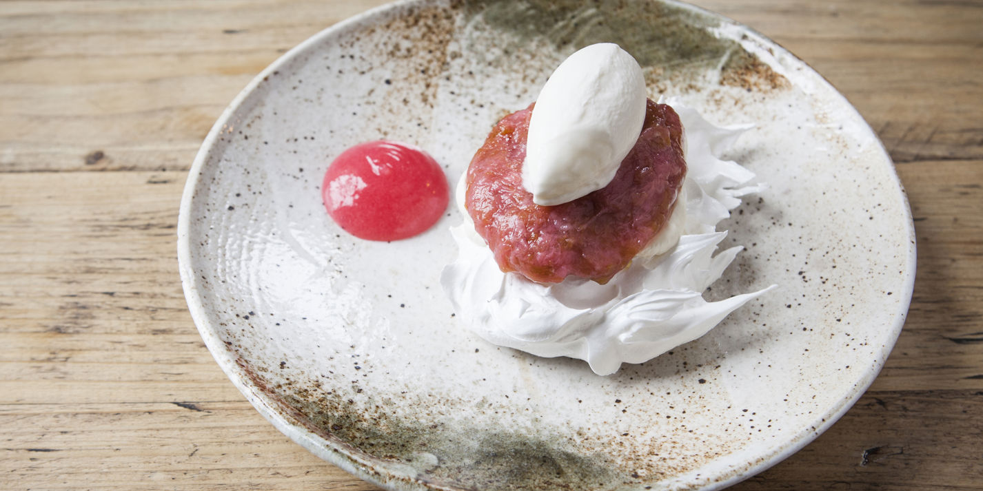 Spiced Rhubarb Pavlova Recipe - Great British Chefs