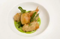 Monkfish scampi in Meantime beer batter with wild garlic mayonnaise