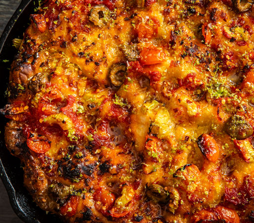 Bloody Mary focaccia with lime salt 