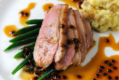 Duck Breast with Red Wine Sauce and Butternut Squash Gnocchi