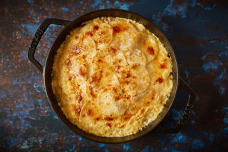 Turnip, bacon and gruyere gratin
