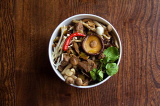 Beef and mushroom dashi stew