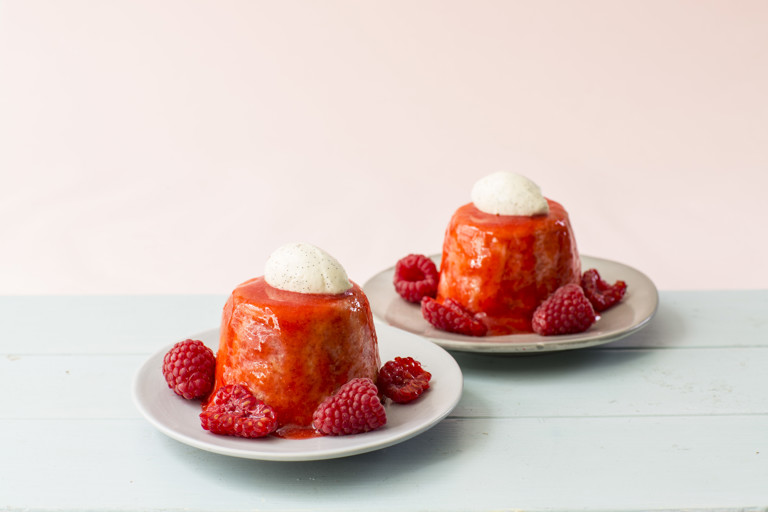 Raspberry summer pudding