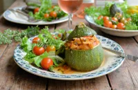 Baked stuffed Provençal courgettes
