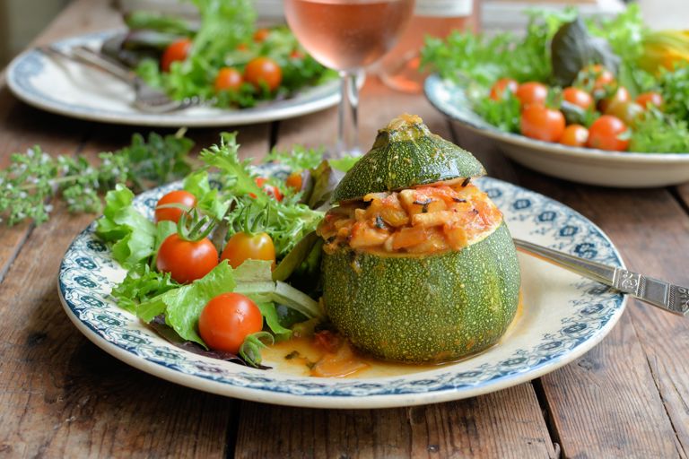 Baked stuffed Provençal courgettes