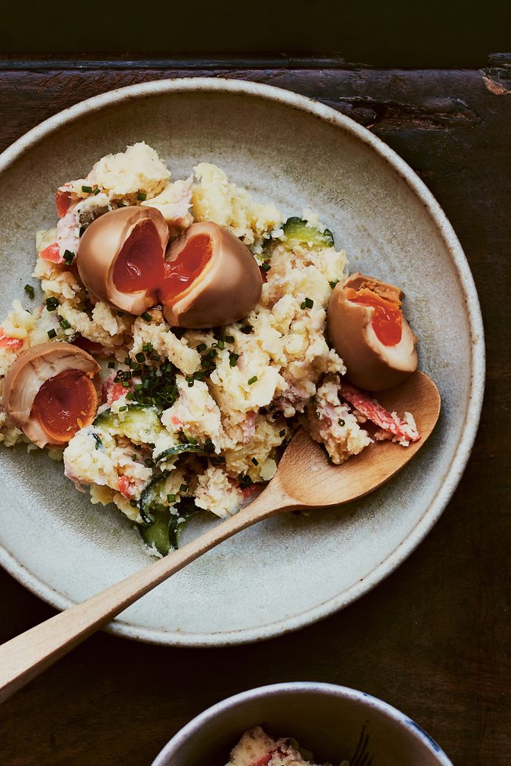 Potato Salad with Ramen Eggs Recipe Great British Chefs