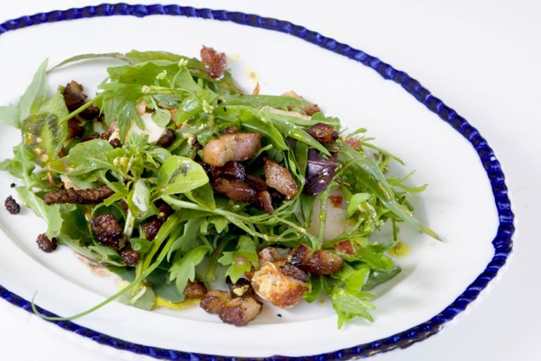 Lyme Bay lobster salad with crispy bacon