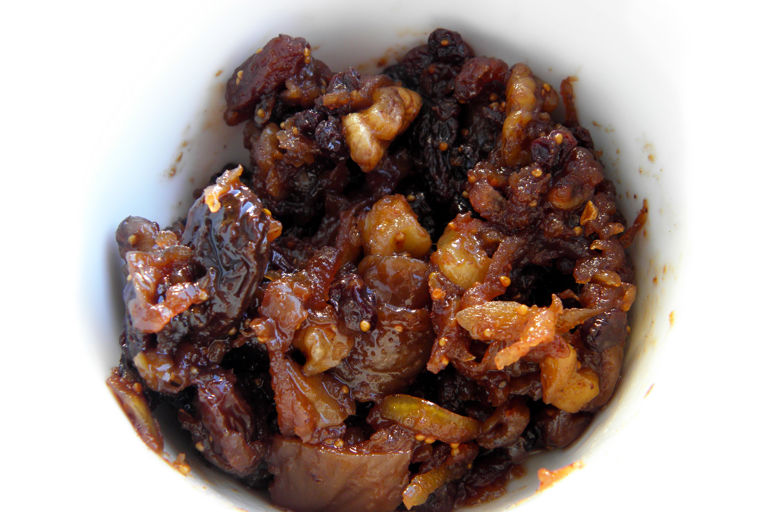 Fig, apple and walnut mincemeat with calvados 