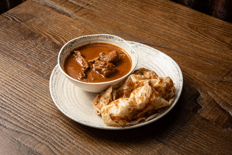 Roti canai and beef rendang