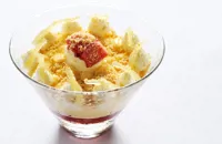 Rhubarb and crumble trifle