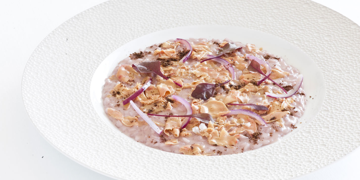 Red Onion Risotto Recipe with Foie Gras - Great Italian Chefs