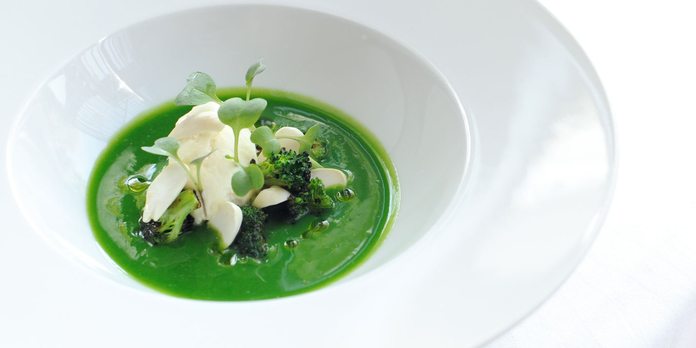 Broccoli Soup Recipe With Salt Cod & Scallops - Great British Chefs