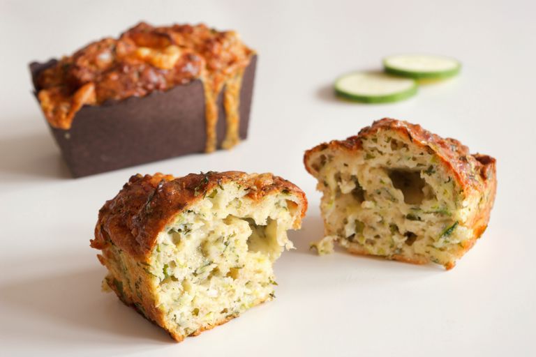 Courgette, cheddar and basil quick breads