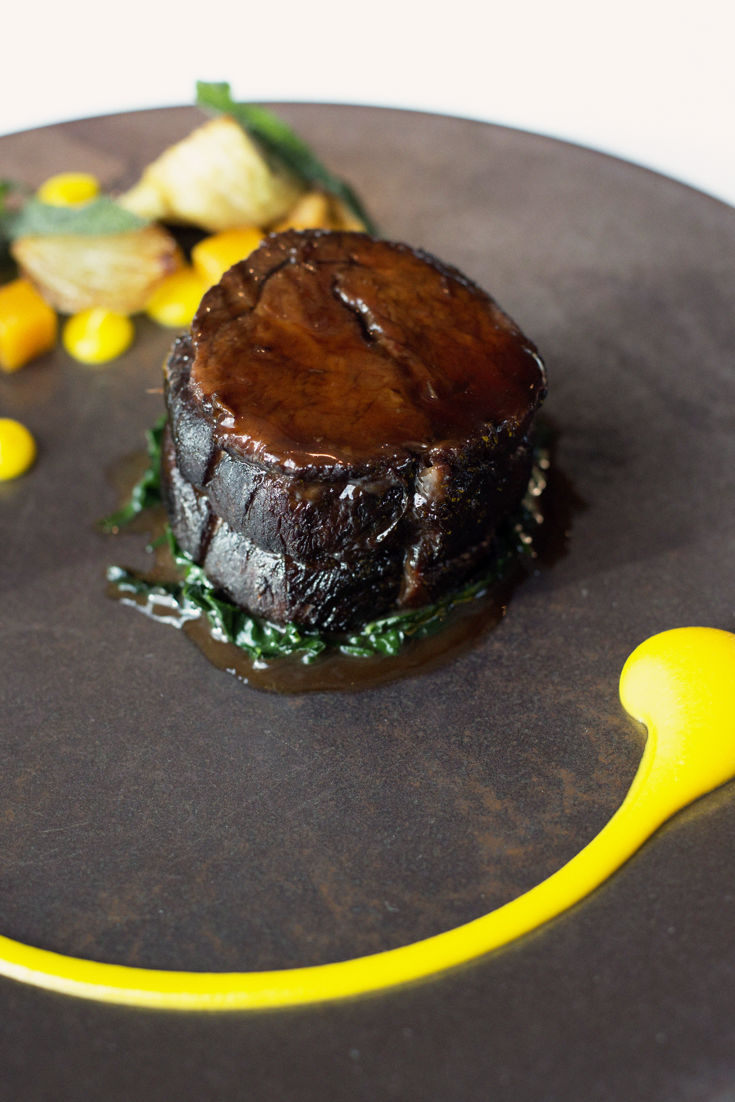 Braised feather blade cavolo nero artichoke pumpkin