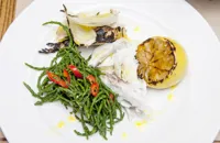 Barbecued black bream with fennel and lemongrass