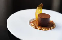 Chilled chocolate fondant with salted butter caramel sauce