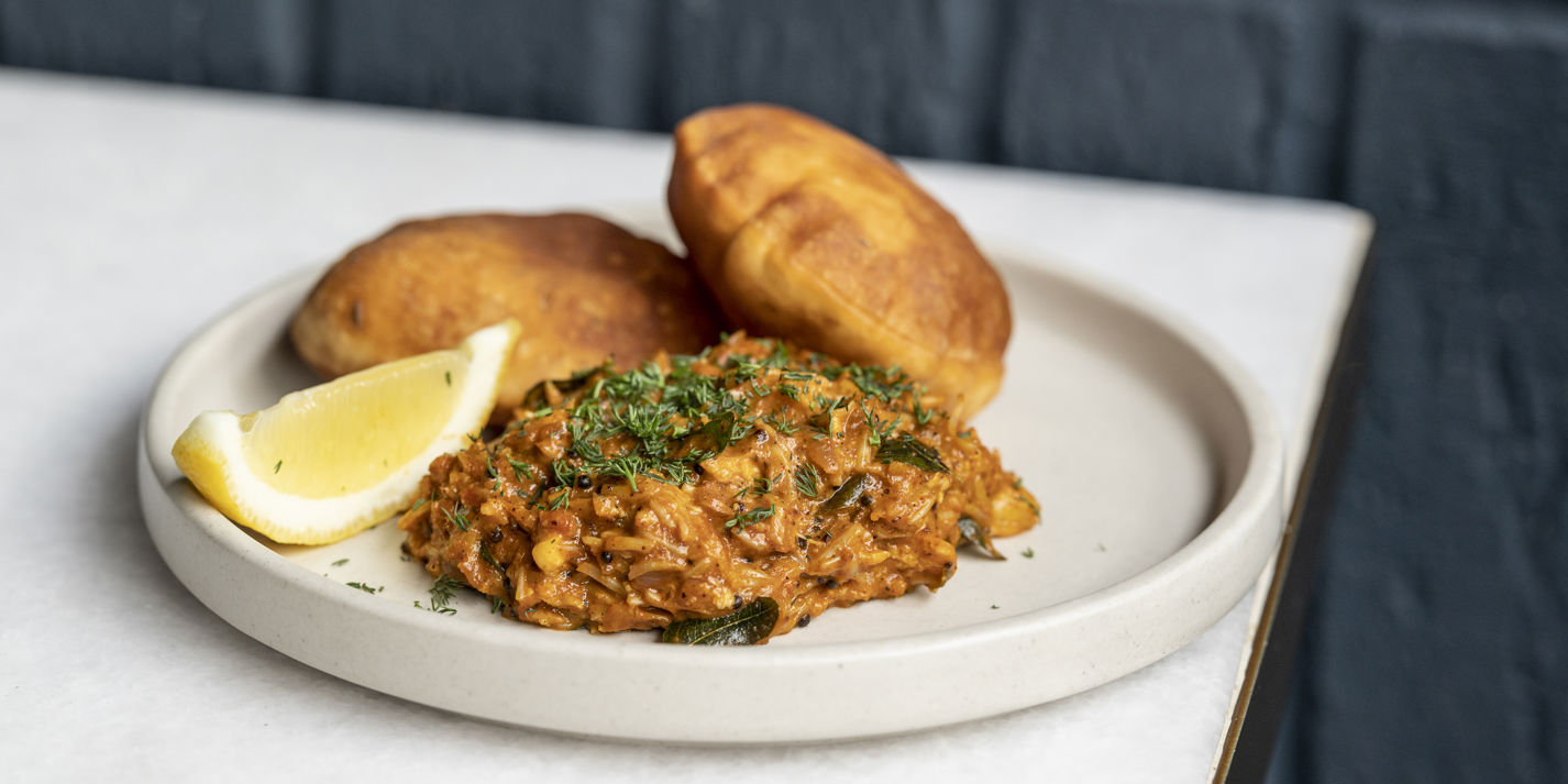 Mangalore Buns with Crab Sukka Recipe - Great British Chefs