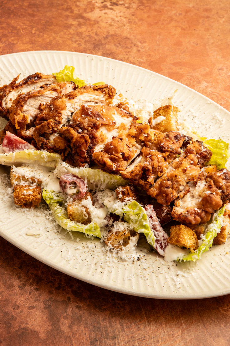 Fried Chicken Caesar Salad Recipe - Great British Chefs