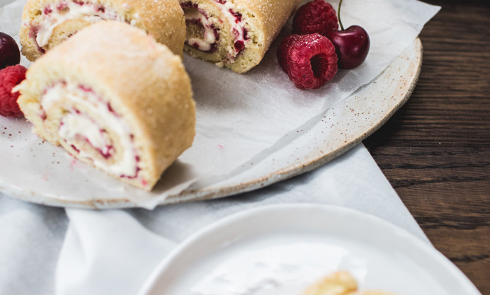 Gluten-Free Raspberry & Lemon Swiss Roll Recipe - Great British Chefs