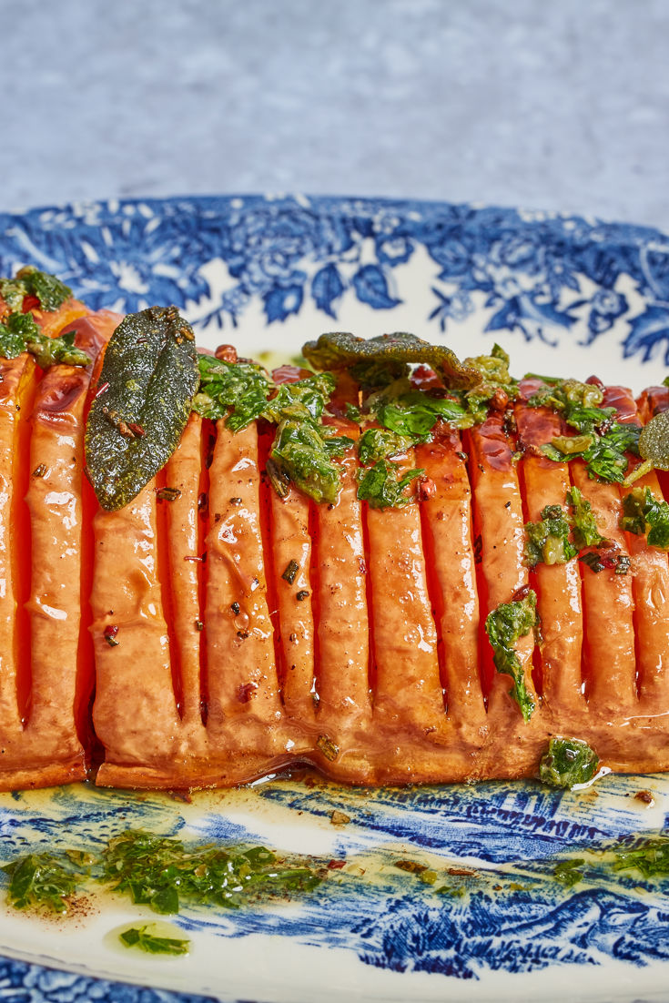 Barbecued Hasselback Butternut Squash Recipe Great British Chefs