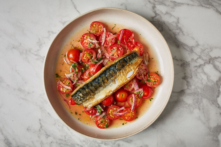 Fillet of mackerel with a ceviche of Piccolo cherry tomatoes