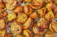 Urfa chilli and garlic roast potatoes