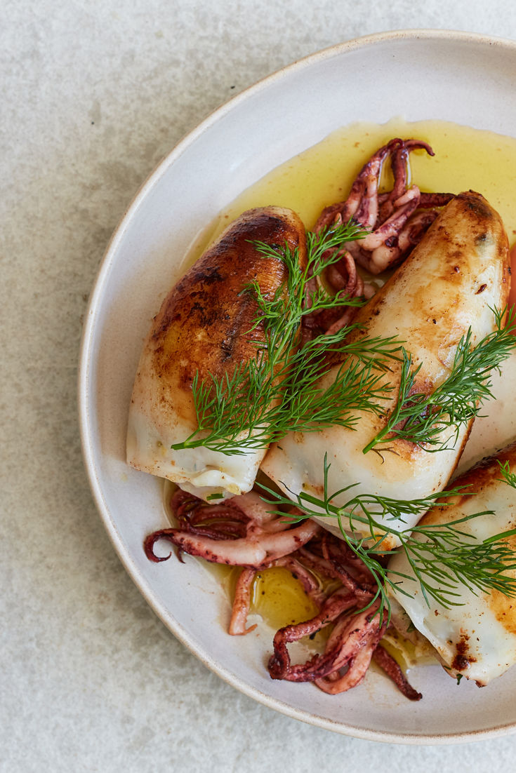 Sicilian-Stuffed Squid With Tomato Alioli Recipe - Great British Chefs